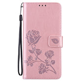 Rose Embossed Horizontal Flip PU Leather Case with Holder & Card Slots & Wallet